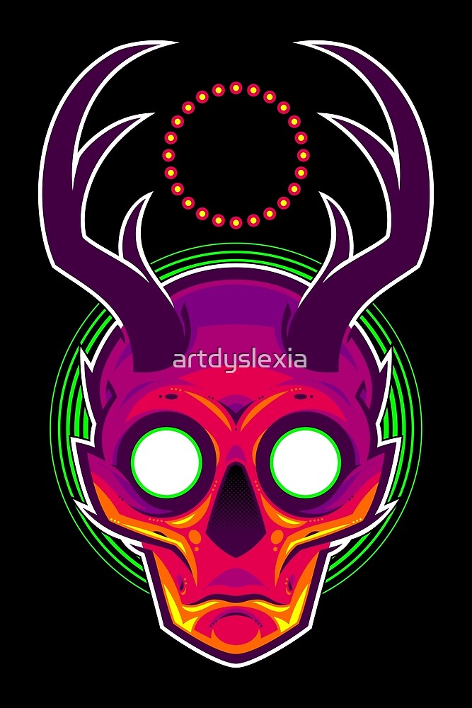 "Antler Horror" by artdyslexia Redbubble