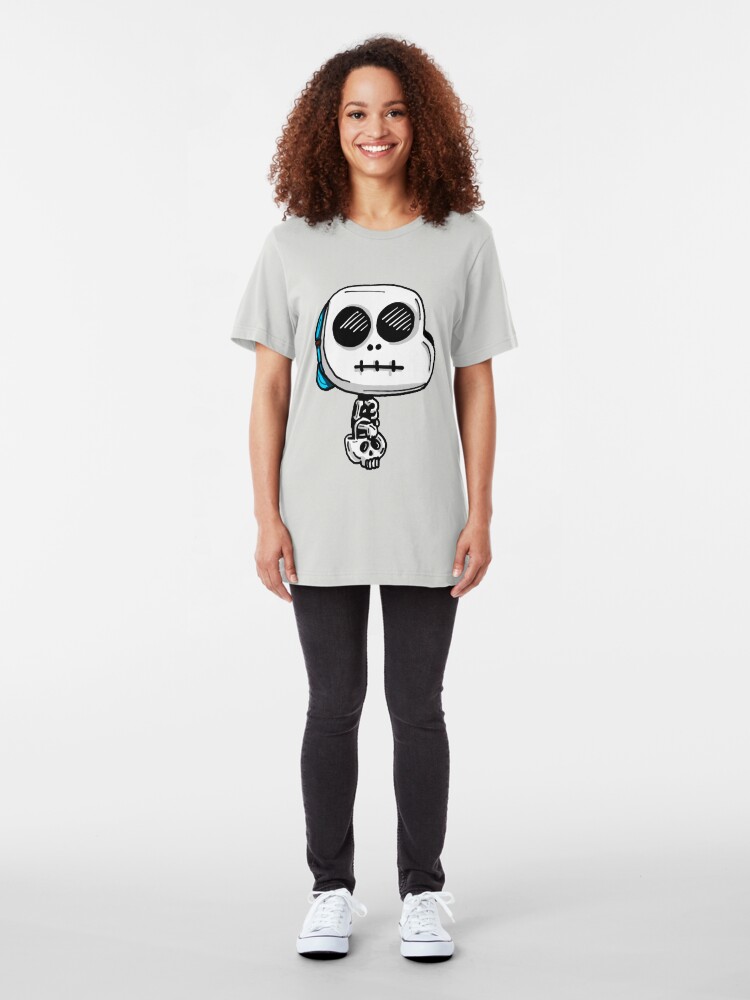 Alternate view of Gumball Watterson from The Amazing World of Gumball™ wearing a Halloween Skeleton Costume Slim Fit T-Shirt