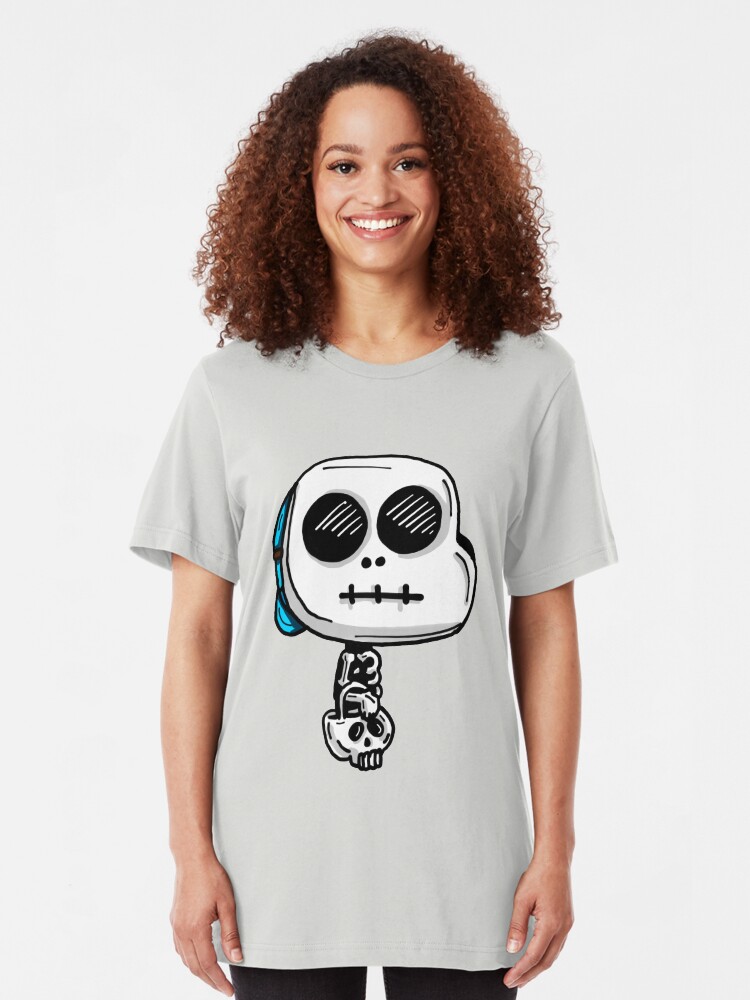 Alternate view of Gumball Watterson from The Amazing World of Gumball™ wearing a Halloween Skeleton Costume Slim Fit T-Shirt