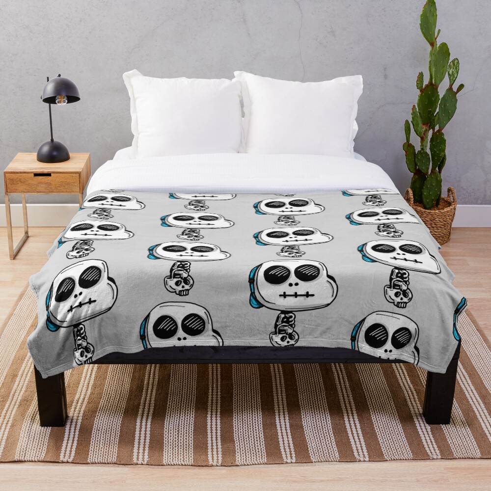 Gumball Watterson from The Amazing World of Gumball™ wearing a Halloween Skeleton Costume Throw Blanket