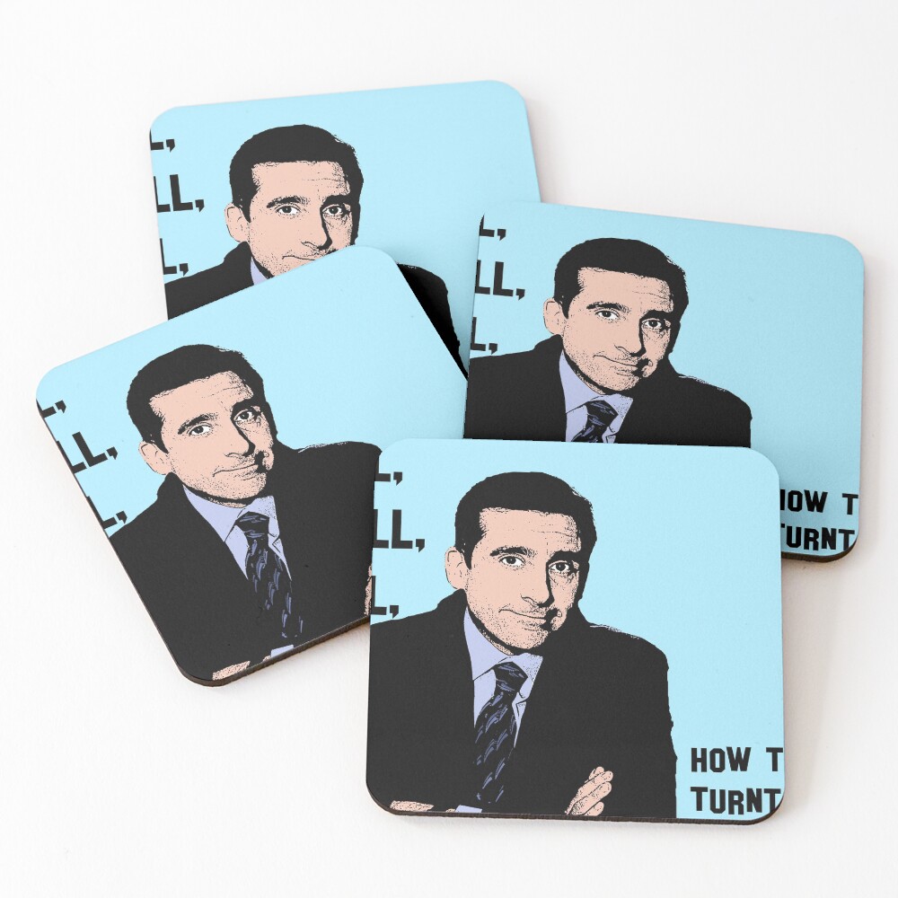 "How the turntables, The Office" Coasters (Set of 4) by iChanka Redbubble