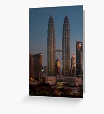 petronas towers at dawn Greeting Card