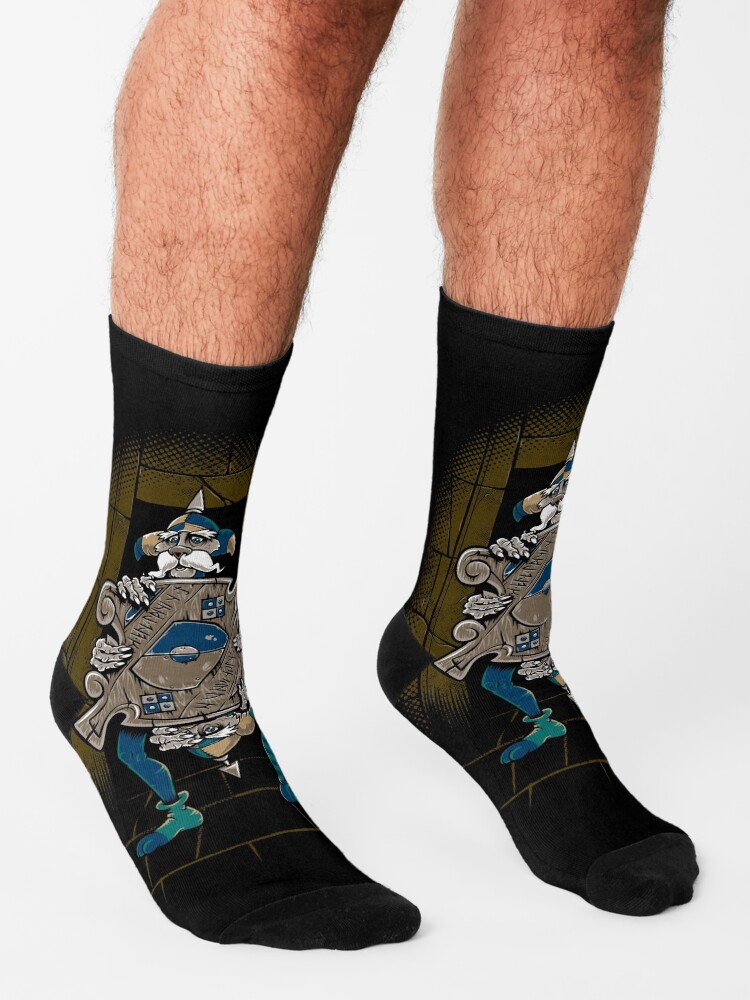 Alternate view of One of Us Always Lies - Labyrinth Door - Goblin - 80's Fantasy Socks