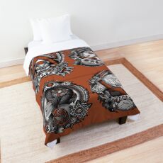 1920’s Tattoo Style Borderlands 3 Squad Orange Comforter