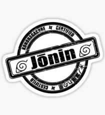 Konoha Jonin Black Distressed Sticker