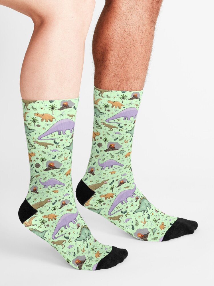 Alternate view of Dinosaurs in Green Socks