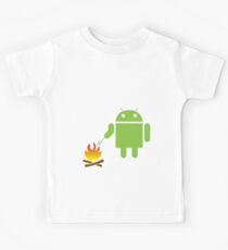 Android eats a marshmallow Kids Tee