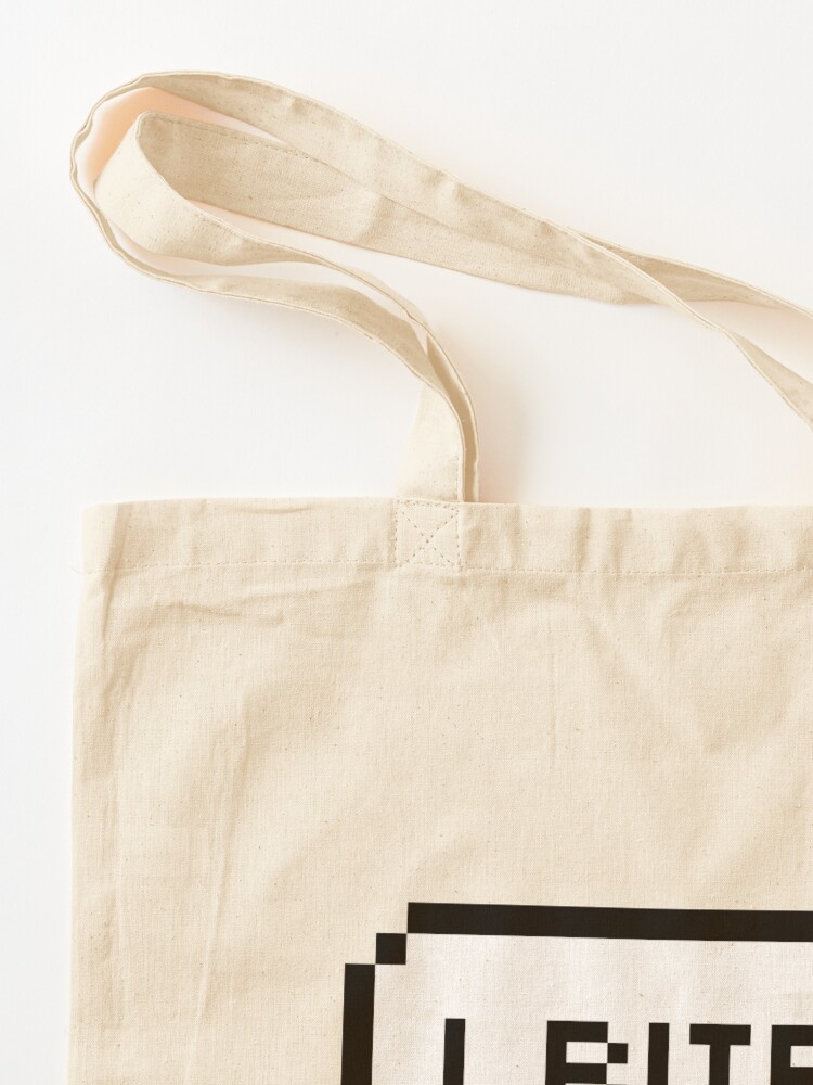 Alternate view of I Bite - Pixel Speech Bubble (Blue) Tote Bag