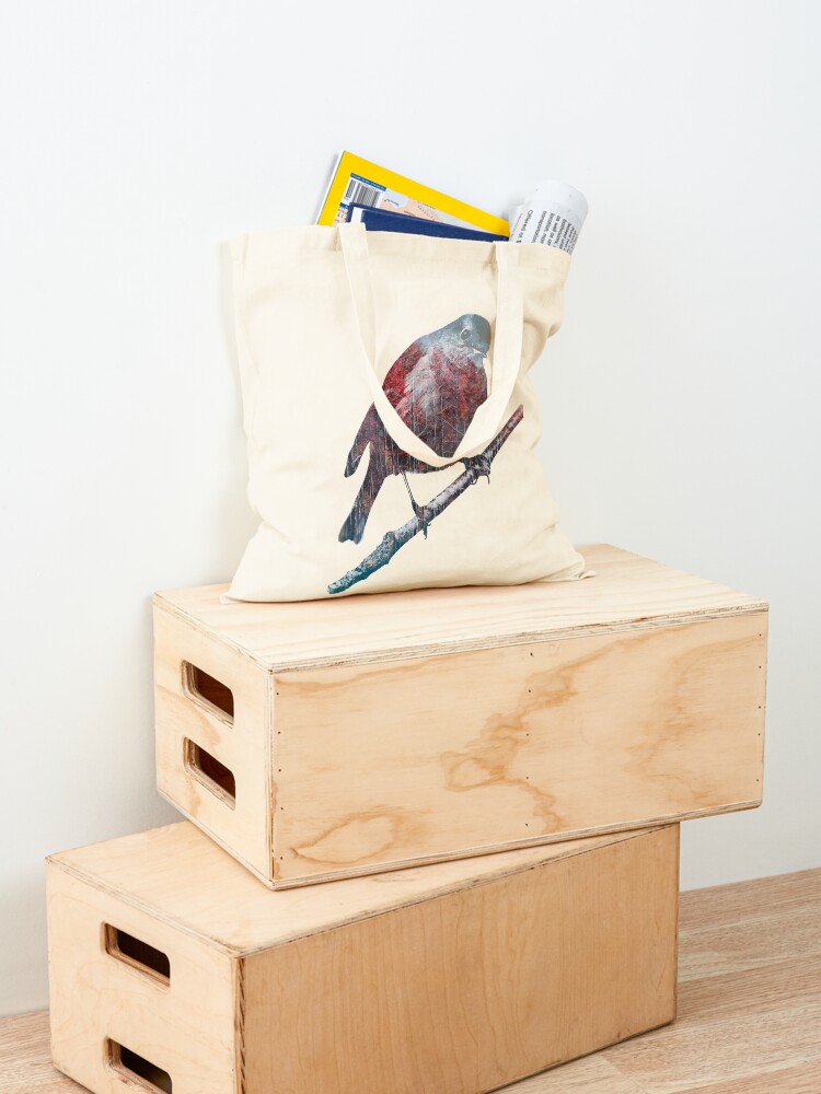 Alternate view of Forest Robin on a Branch Tote Bag