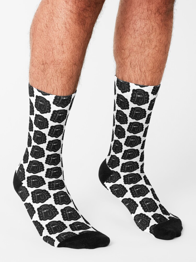 Alternate view of Monochrome Sloth - Simple Art Socks