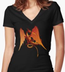 Fire Dragon Women's Fitted V-Neck T-Shirt