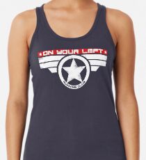 "On Your Left Running Club" Hybrid Inverted Racerback Tank Top