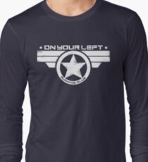 "On Your Left Running Club" Distressed Print 2 Long Sleeve T-Shirt