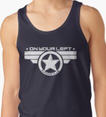 "On Your Left Running Club" Distressed Print 2 Tank Top