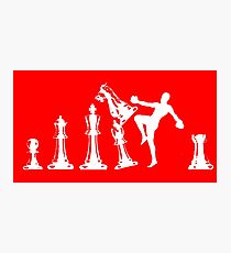 Kickboxing Chess Knee White Photographic Print