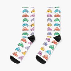 watercolor hippie cars Socks