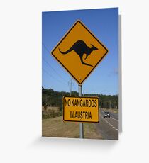 ROADSIGN "NO KANGAROOS IN AUSTRIA" Greeting Card