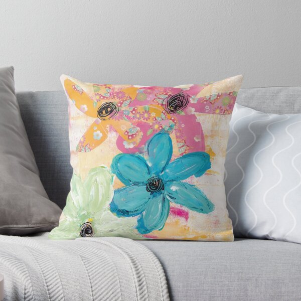 COTTON CANDY FLORAL Throw Pillow