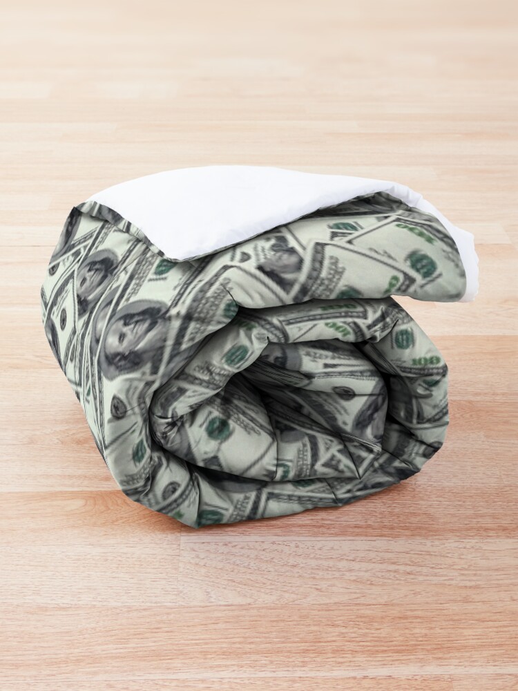 Alternate view of Giant money background 100 dollar bills Comforter
