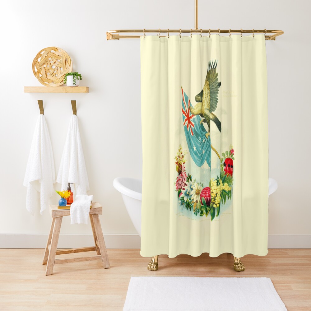 "Antique Australian Flag, Eagle and Flowers Poster" Shower Curtain by karwilbedesigns Redbubble