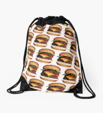 Cheeseburger Pattern Drawstring Bag