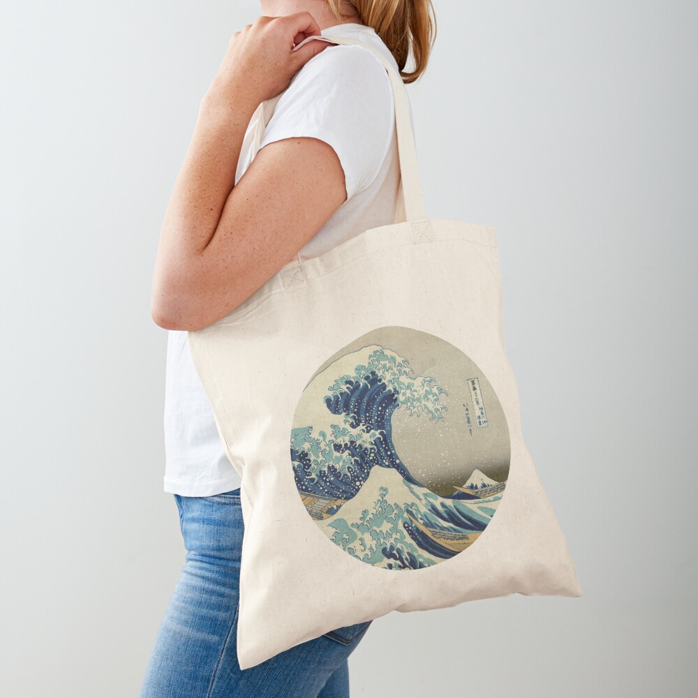 Great Wave off Kanagawa circle Tote Bag