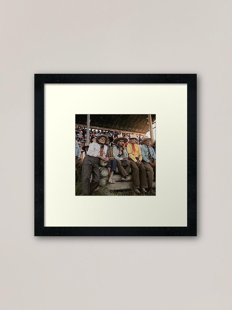 Alternate view of Crow Native Americans watching the rodeo at Crow fair in Montana, 1941 Framed Art Print