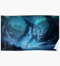 Wolf in a snow landscape Poster