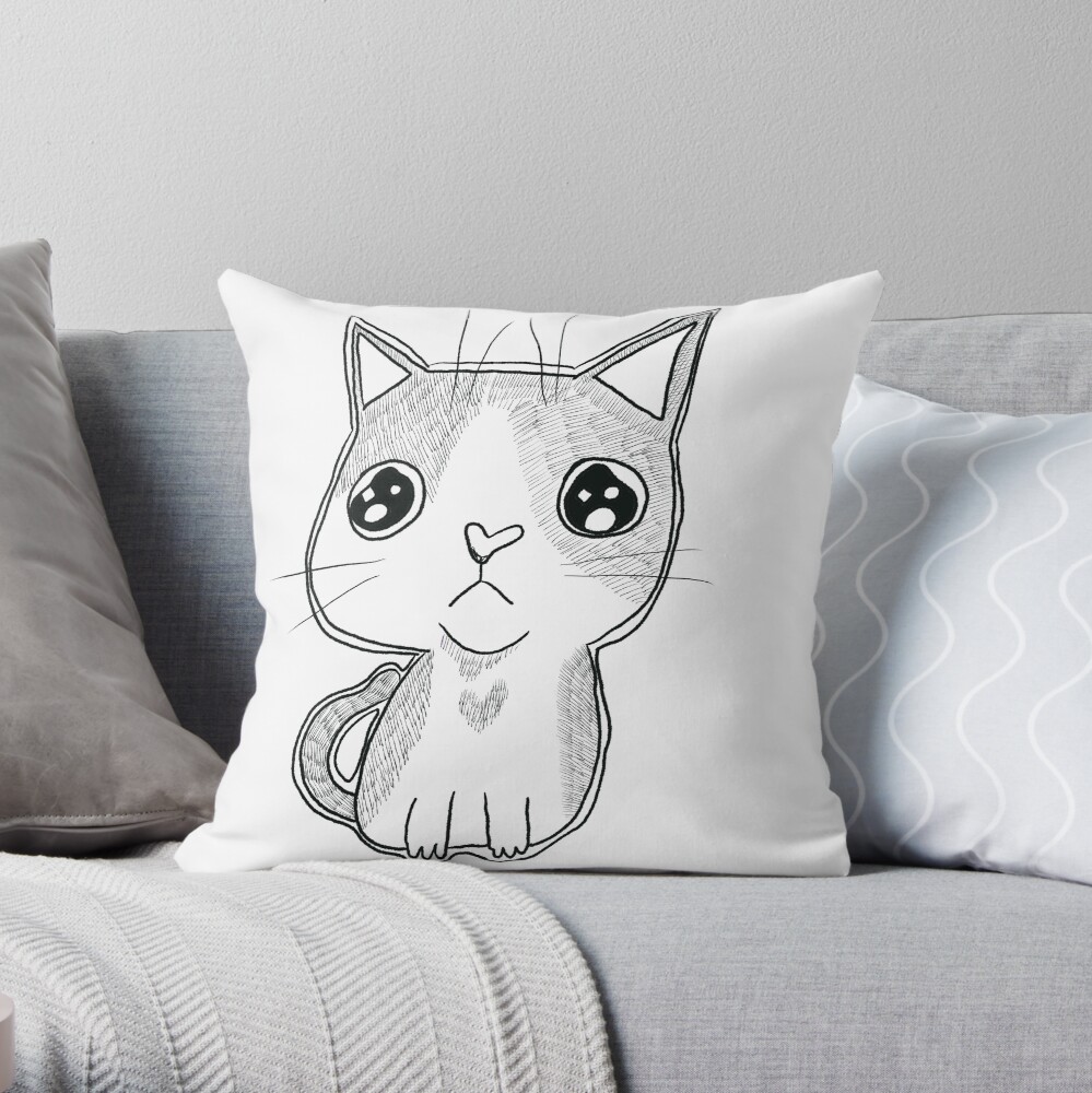 kitten throw pillow