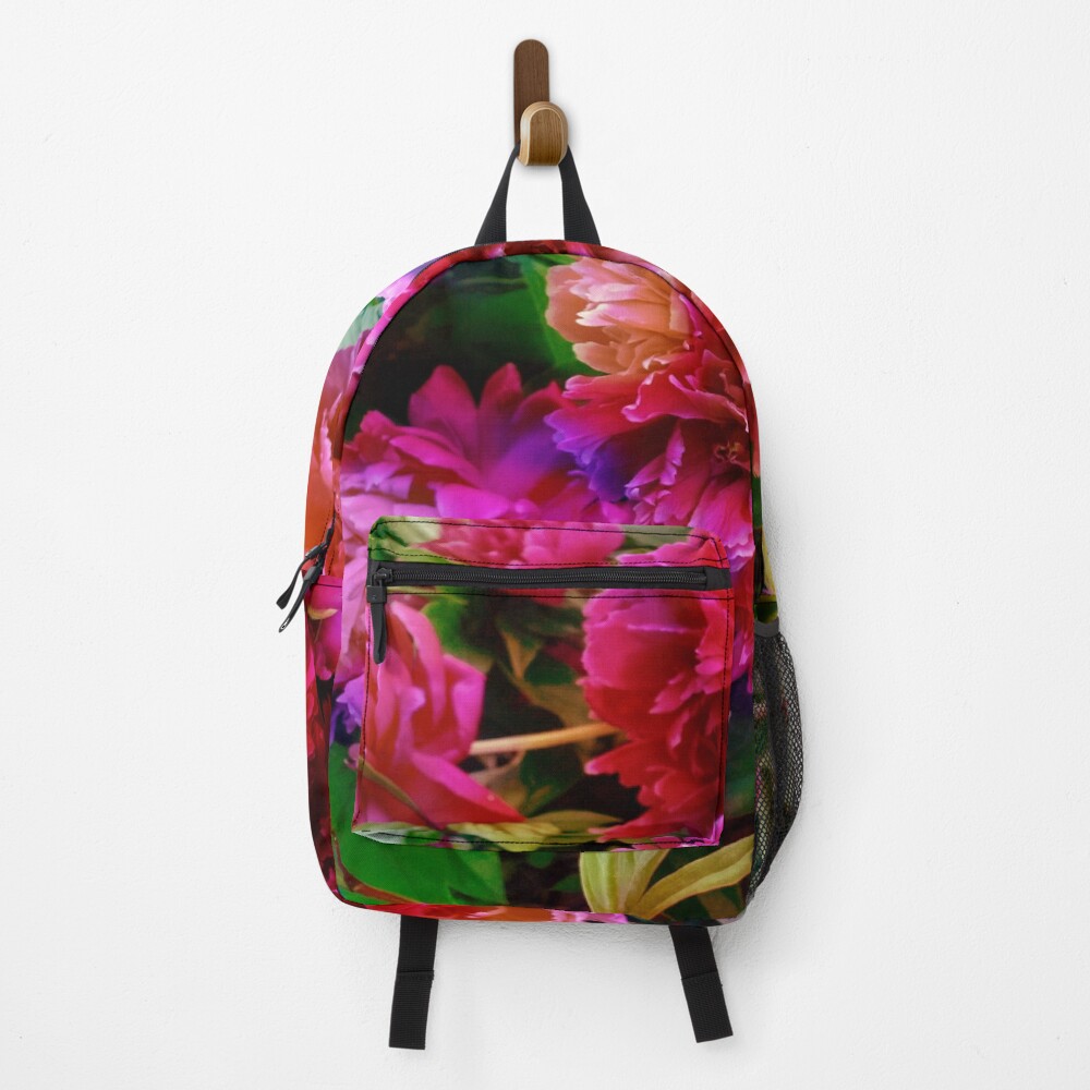 Vintage Pink Peonies on a backpack