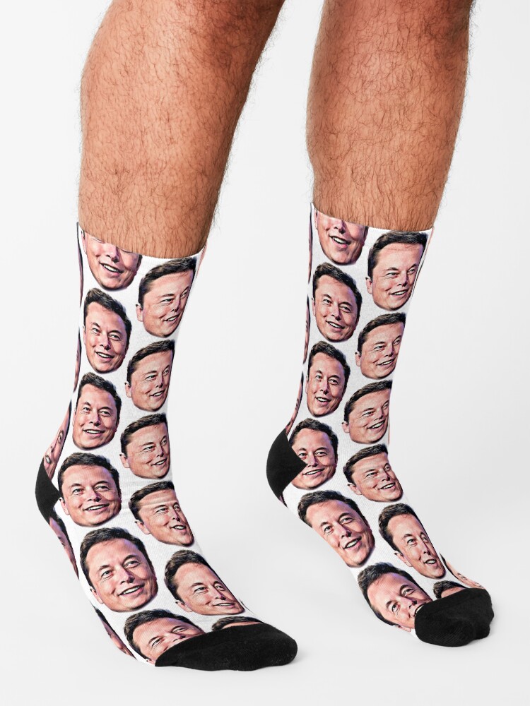 Alternate view of Elon Musk sticker Socks