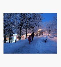 On Their Way Home One Winter Afternoon Photographic Print