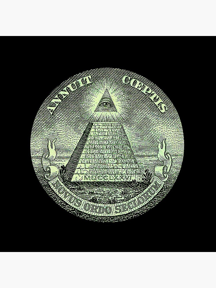 Eye of Providence, America, USA, Mystic, Dollar, Bill, Money, Freemasonry, All Seeing Eye, Pyramid, Masonic. by TOMSREDBUBBLE