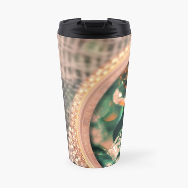 Retro Cosmic Crystal Golden Watch Travel Mug