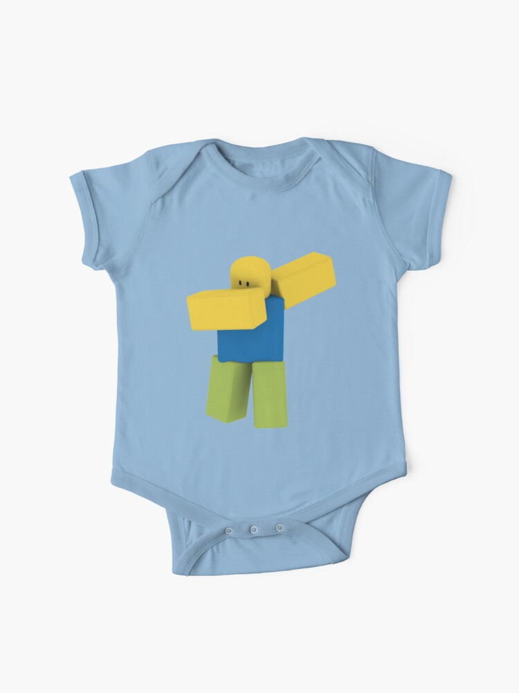 Roblox Dabbing Noob Oof Shirt Baby One Piece By Smoothnoob - roblox noob t pose kids pullover hoodie by smoothnoob redbubble