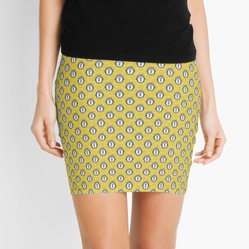 Queen Bee | Vintage Honey Bees | Honeycomb Patterns | Mini Skirt