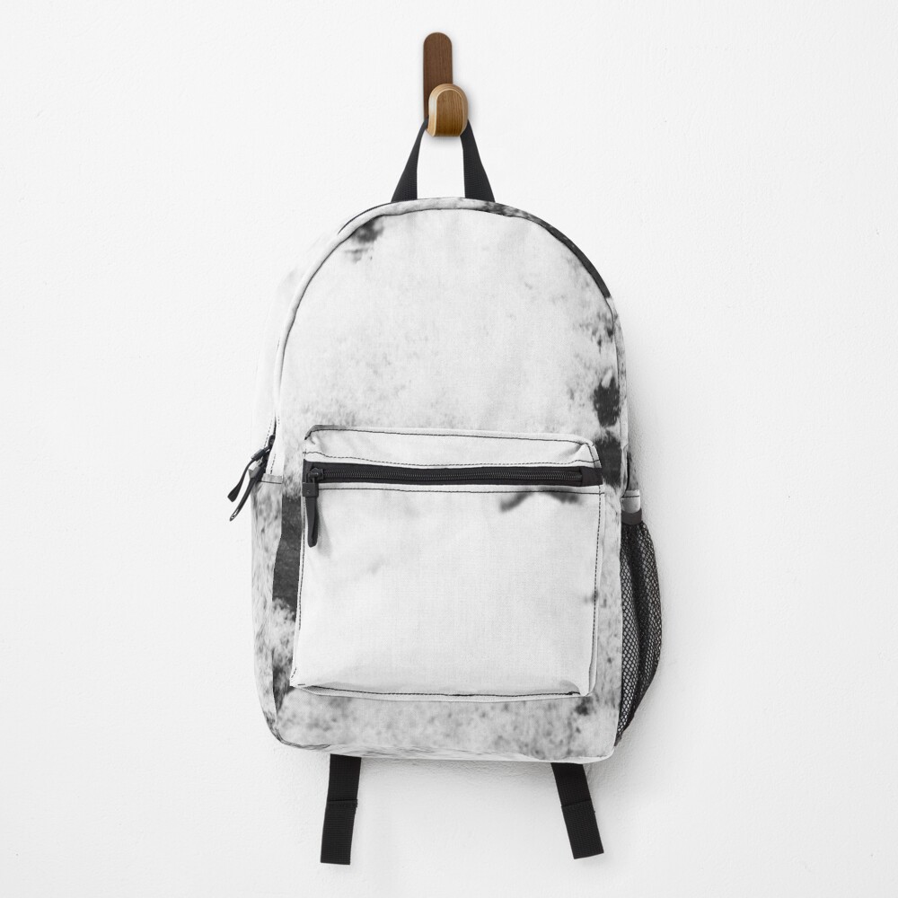 Dog Paw Print - Black And White on a backpack