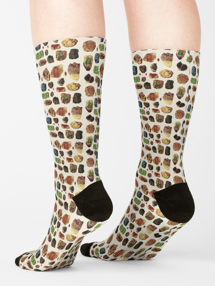 Alternate view of Vintage Geology Gemstone Crystal Minerals Socks