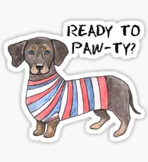 Party Dachshund Sticker