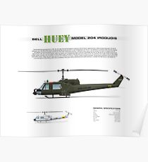 Bell Huey Helicopter (UH-1C gunship) Poster