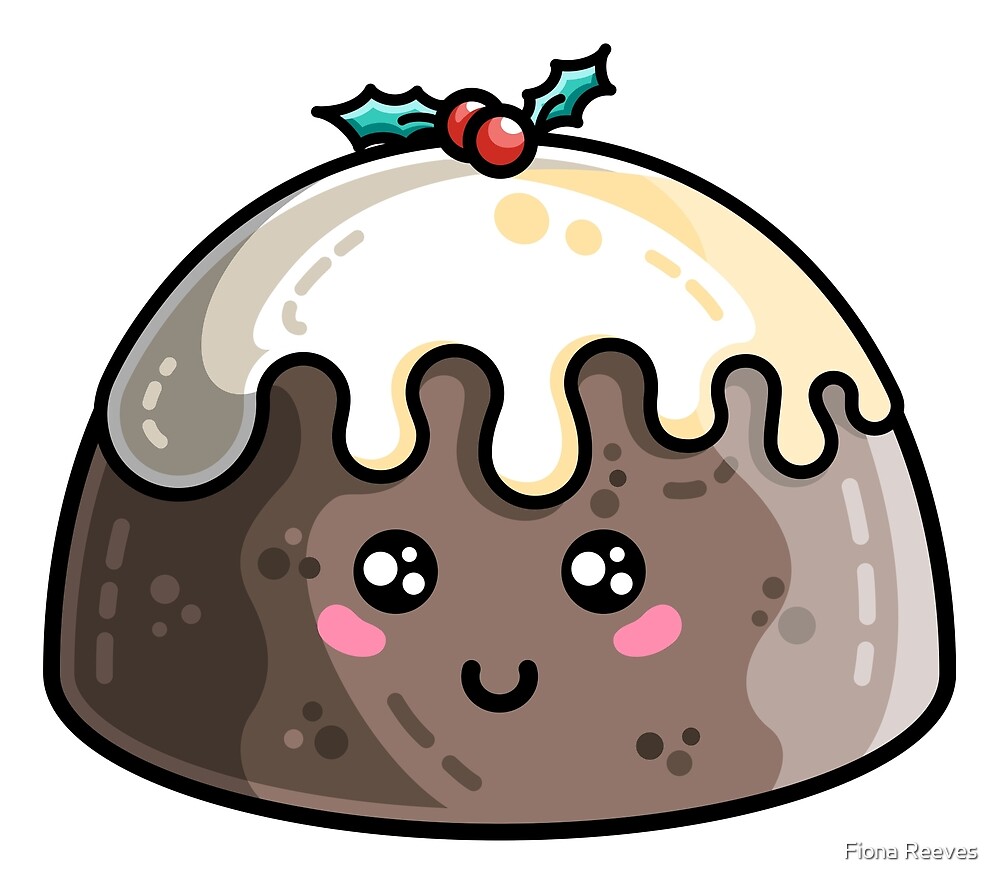 Kawaii Cute Christmas Pudding by Fiona Reeves