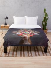 Pit Bull Flower Power, Frida Throw Blanket