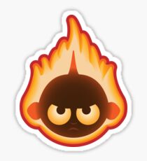 Flaming angry baby head super powers Sticker