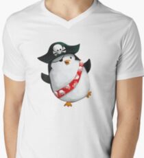 Cute Pirate Penguin Men's V-Neck T-Shirt