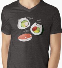Cute Sushi Rolls Men's V-Neck T-Shirt