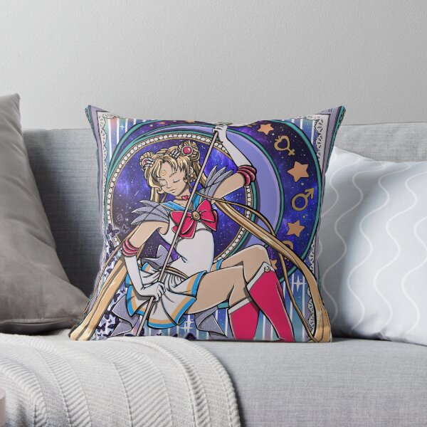 S Moon Alphonse Mucha Throw Pillow