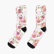 Ich bin verdammt herrlich - pink floral Socken