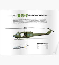 Bell Huey Helicopter (UH-1H transport) Poster