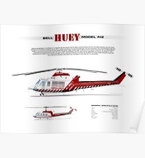 Bell Huey Helicopter (Model 412) Ambulance Victoria Poster