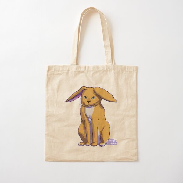 Sitting Cat Bunny Cotton Tote Bag